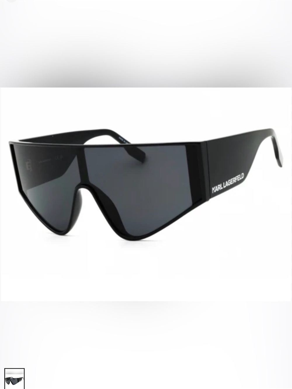 NEW Karl Lagerfeld Black Shield Visor Sunglasses